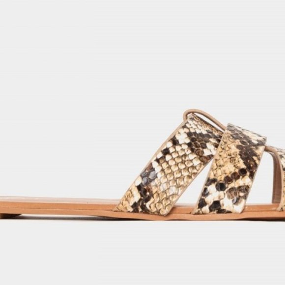 New Simmi Snake Cutout Sliders Sandals 8 - Picture 4 of 6